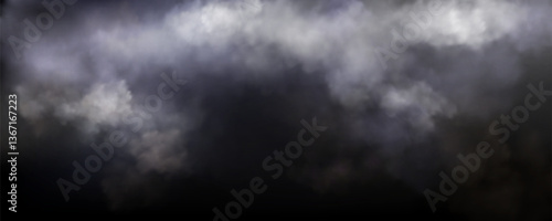 Billede på lærred Stormy dark cloudy sky background - ominous grey storm clouds, dramatic atmospheric moody weather cloudscape