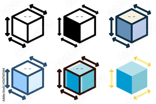 3d cube scale icon vector illustration