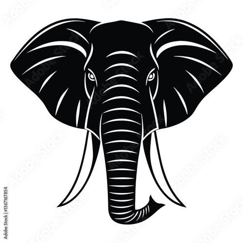 Elephant with Ornate Decoration Indian Wedding Silhouette