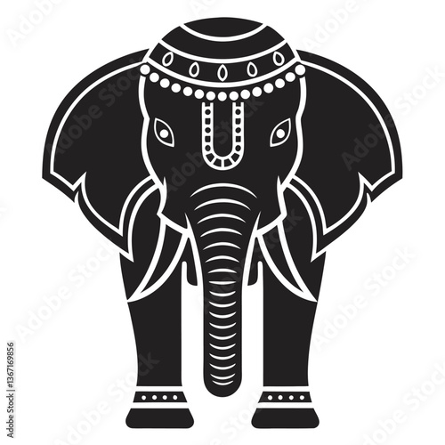 Elephant with Howdah Silhouette Indian Wedding Theme