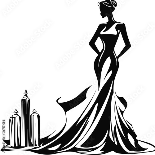 Leaf with a black outline and white veins