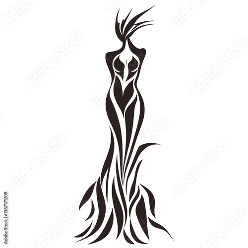 Leaf with a black outline and white veins