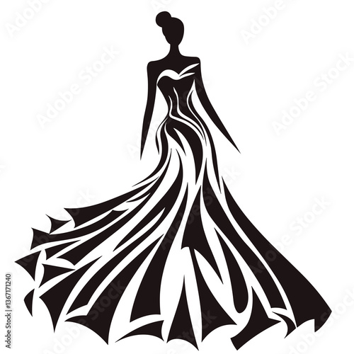 Leaf with a black outline and white veins