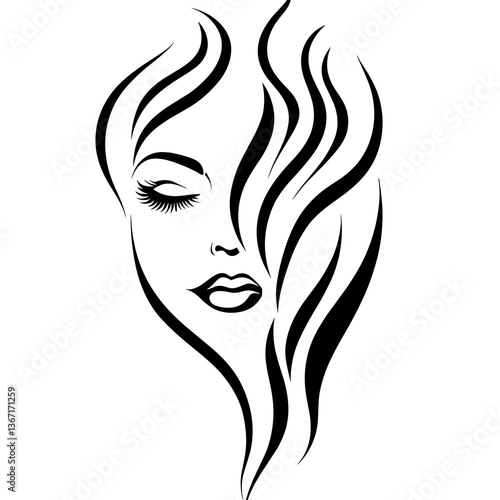 Leaf with a black outline and white veins