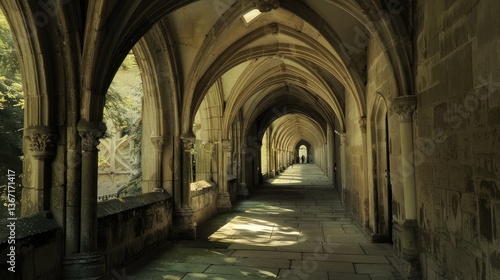 Wallpaper Mural Enchanting Historic Cloister with Serene Arches and Soft Light Torontodigital.ca