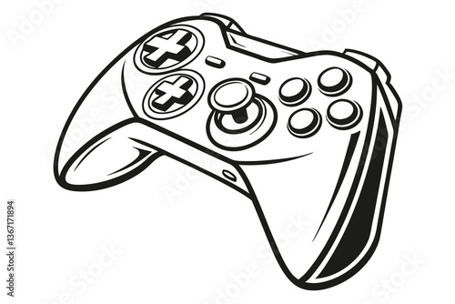 Isolated blue and red gamepad, a fun 3D gaming object