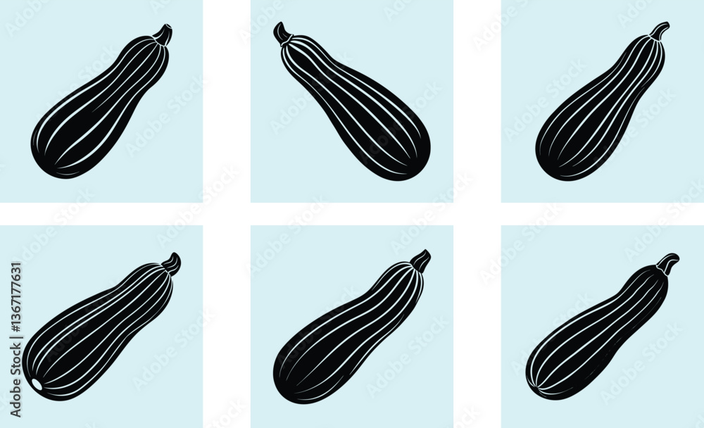 Zucchini silhouette vector Zucchini silhouette vector