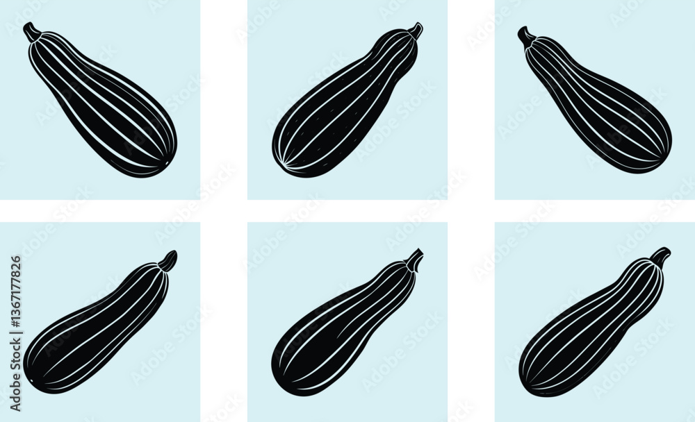 Zucchini silhouette vector Zucchini silhouette vector