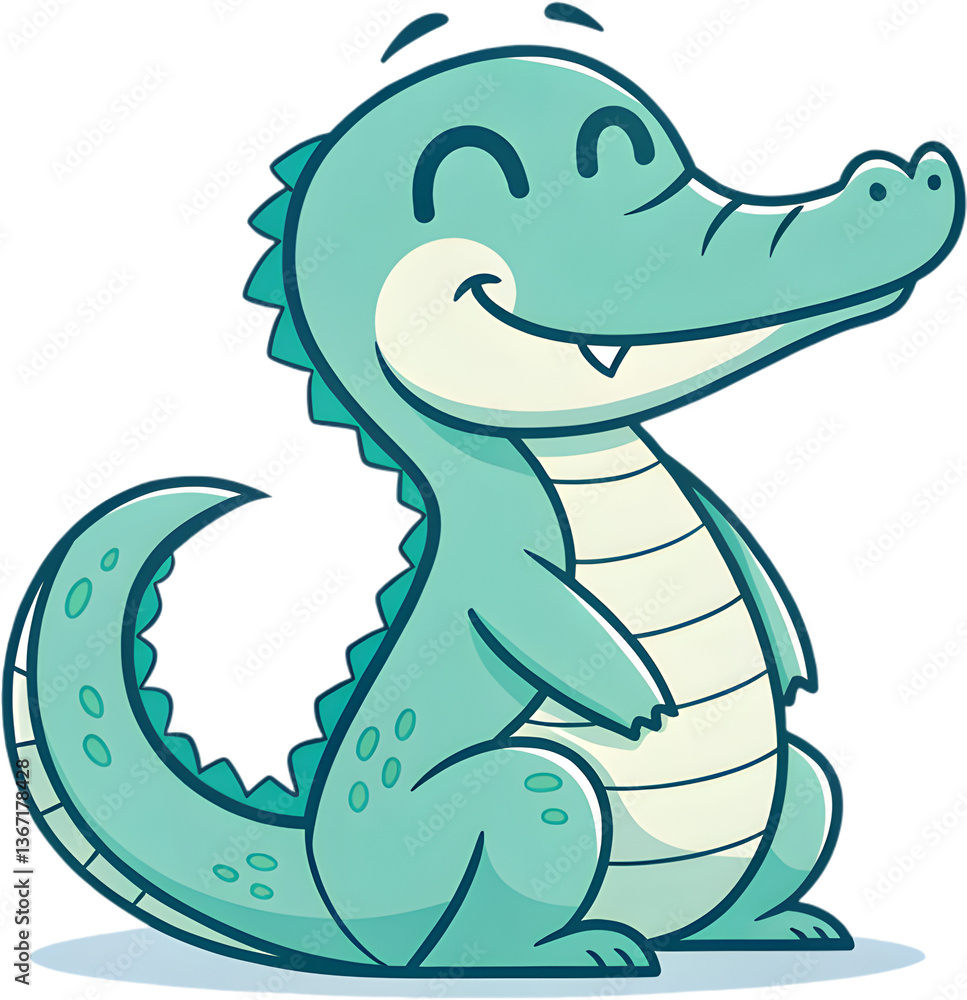Naklejka premium Alligator profile logo illustration with sharp, detailed features and bold lines.