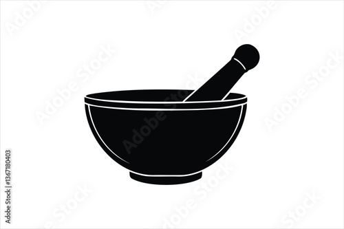 A mortar and pestle silhouette