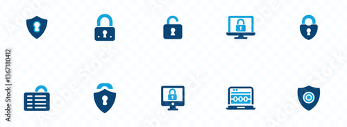 locked icon set . Locked and unlock icon collection. Padlock icon set. solid vector