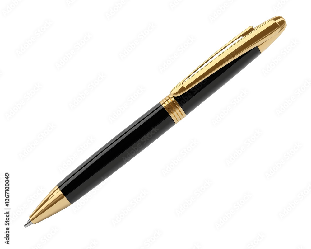 A premium black and gold executive pen, sleek metallic body, elegant minimalist design, A premium black and gold executive pen, sleek metallic body, elegant minimalist design,