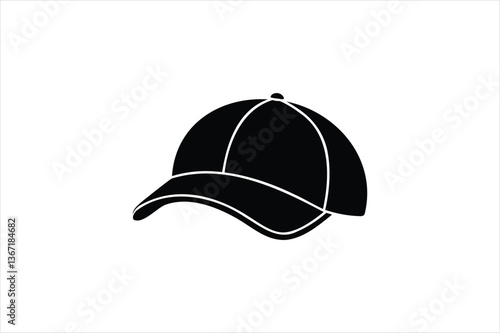 Baseball cap icon silhouette