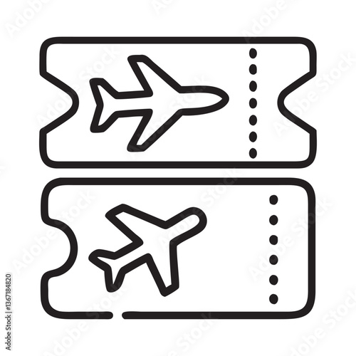 Airplane Tickets Ready for Adventure icons, Plane Tickets Vector Line Icon Design