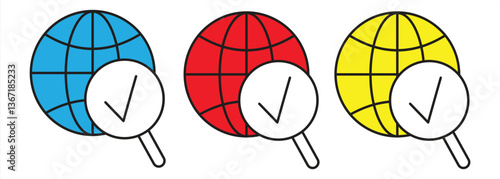 global search and discovery icon, colorful symbol, eps 10 on white background, vector illustration.