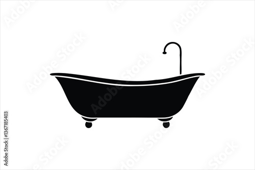 Bathtub icon silhouette