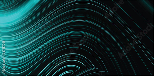 Bright blue neon glowing flux effect abstract wave pattern	