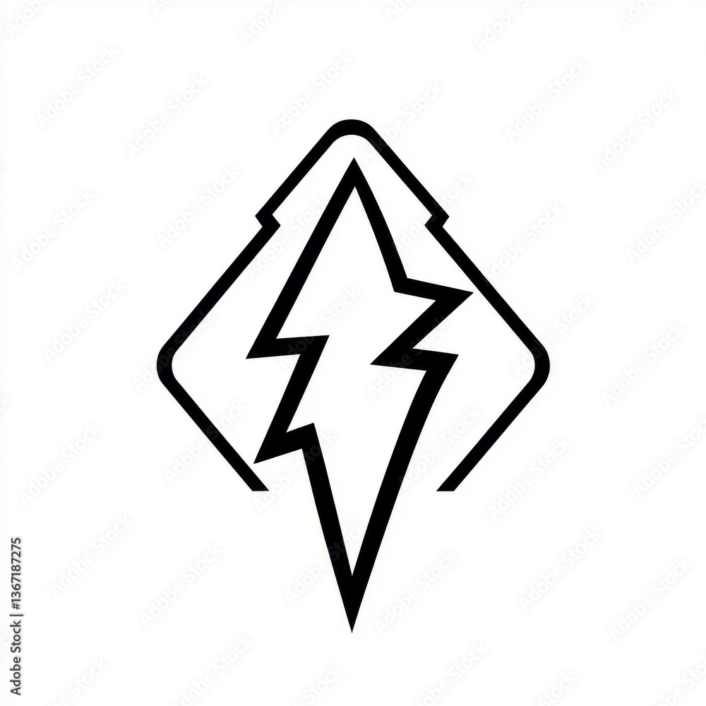 Abstract lightning graphic design, modern logo, power symbol, isolated on white Abstract lightning graphic design, modern logo, power symbol, isolated on white