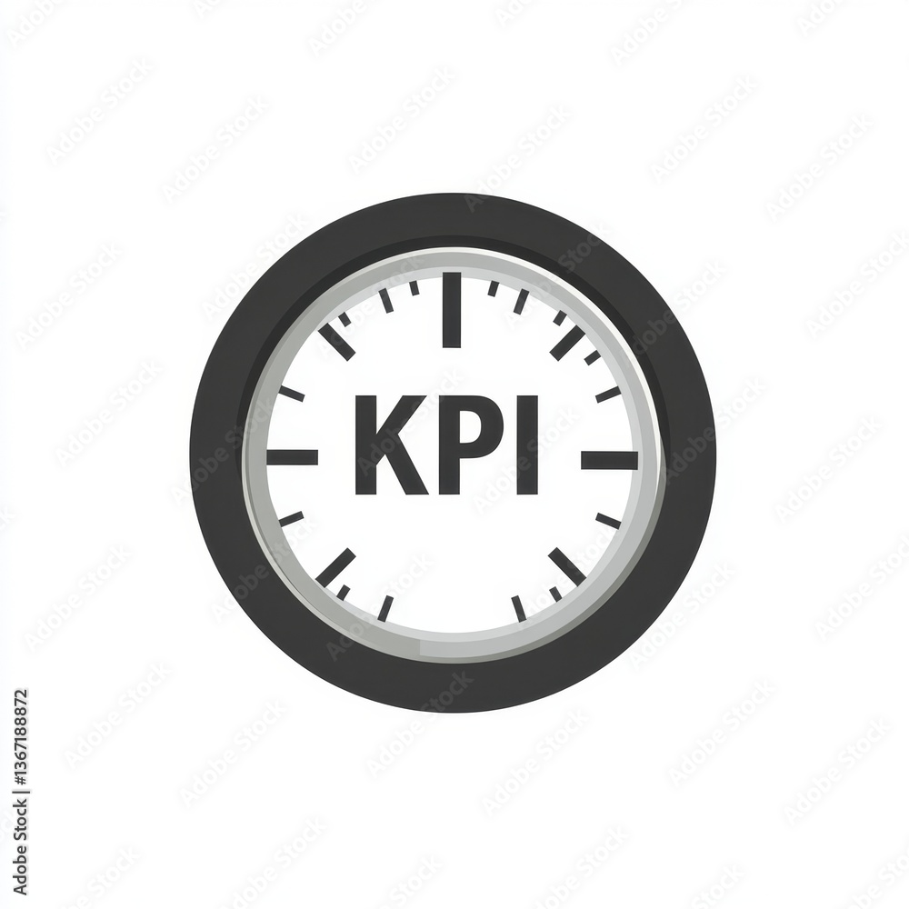 KPI Time Management Icon, Monitoring Progress KPI Time Management Icon, Monitoring Progress