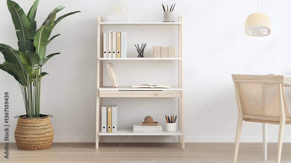 Cozy home office with a minimalist bookcase, featuring a warm and inviting atmosphere, perfect for remote work or study.
Cozy home office with a minimalist bookcase, featuring a warm and inviting atmosphere, perfect for remote work or study.