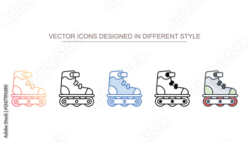 Rollerblade icon design with white background stock illustration