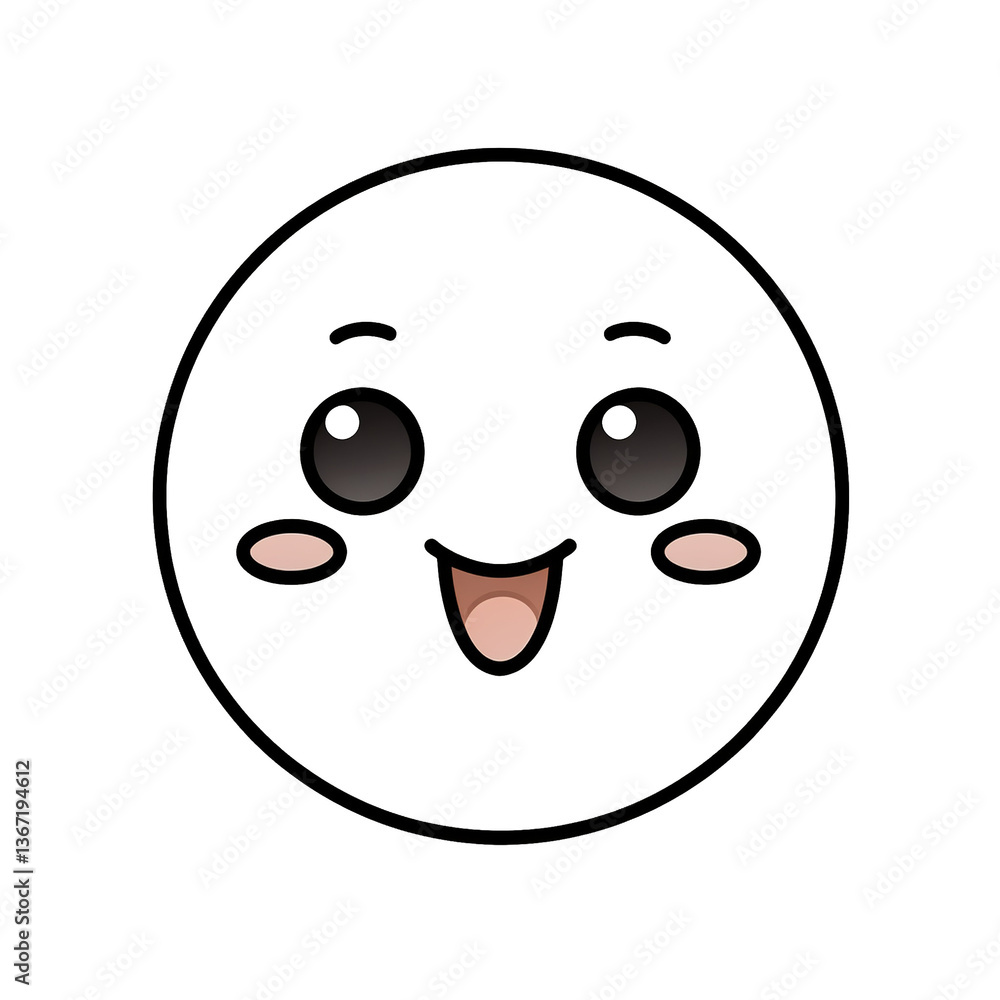 Linear emoji with happy face on transparent png background Linear emoji with happy face on transparent png background