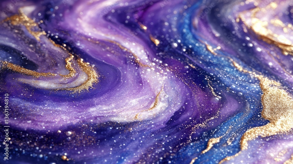 Abstract painting evokes a cosmic and dreamy ethereal atmosphere Abstract painting evokes a cosmic and dreamy ethereal atmosphere