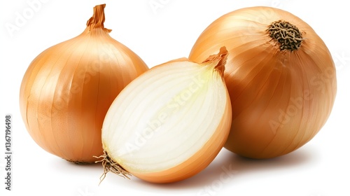 Wallpaper Mural Fresh Organic Yellow Onions with One Sliced Half Revealing Juicy Interior Torontodigital.ca