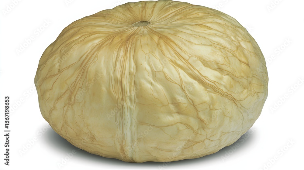 Fresh Round Cabbage with Unique Texture on White Background for Culinary and Nutritional Use Fresh Round Cabbage with Unique Texture on White Background for Culinary and Nutritional Use