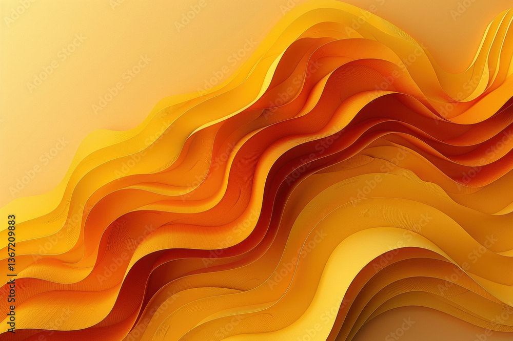 Abstract orange wave design with flowing lines and vibrant energy