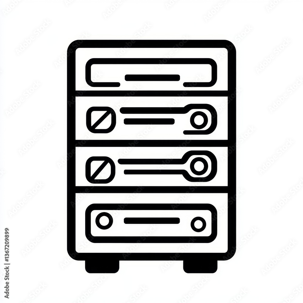 Server rack graphic illustration of data storage Server rack graphic illustration of data storage