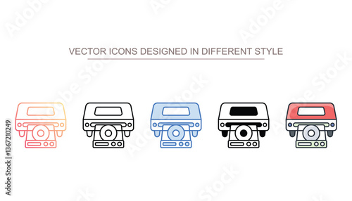 Portable Cd Player icon design with white background stock illustration