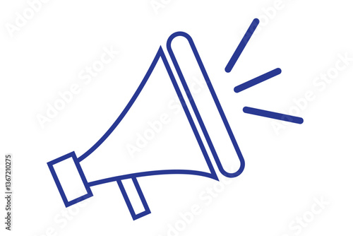 blue speaker icon illustration, Crossed out microphone (mike) icon. Symbol of voice or sound. Pictogram for turning the sound on and off. An attribute of a singer, speaker, or announcer eps 10