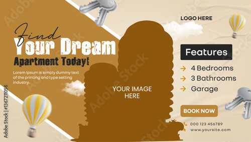 Real Estate Banner Design full vector with customize size best for marketing and we 