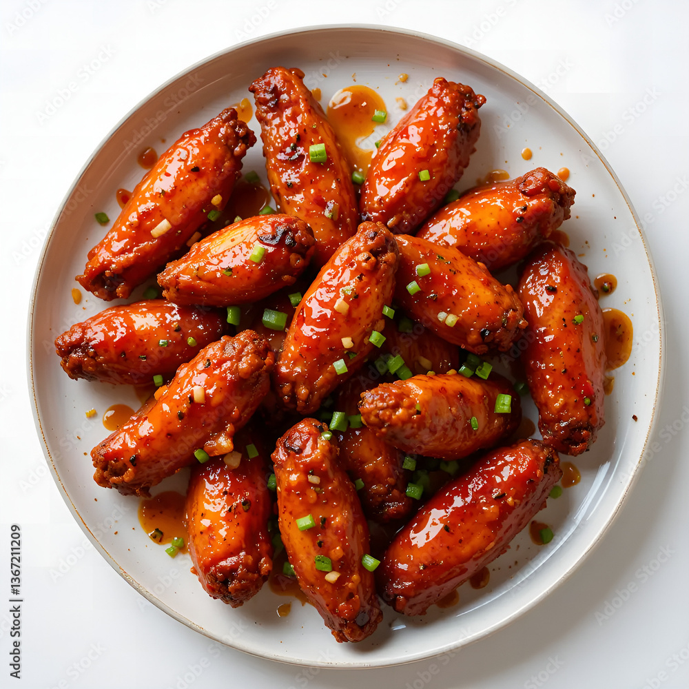 Crispy, spicy and delicious hot wings with chili garlic sauce Crispy, spicy and delicious hot wings with chili garlic sauce