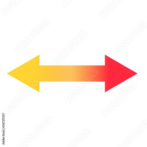 イラスト素材: 左右双方向の透過グラデーションのスタイリッシュな矢印　ビジネス　シンプル