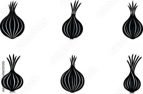 Scallion silhouette vector