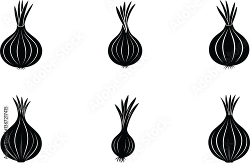 Scallion silhouette vector