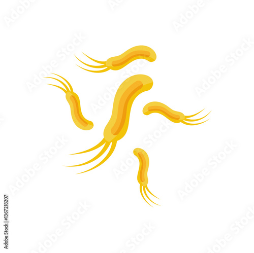 Viruses, germs and bacteria, microorganism types. Illness or disease microscopic cells and infection, microbes and antibodies. Dangerous pathogen, microbiology. Vector illustration