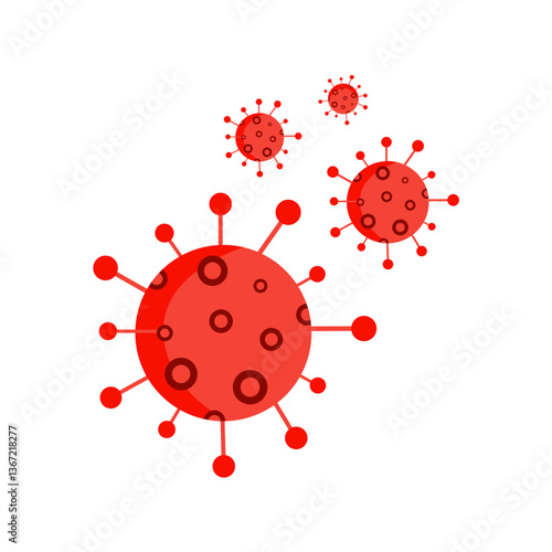 Viruses, germs and bacteria, microorganism types. Illness or disease microscopic cells and infection, microbes and antibodies. Dangerous pathogen, microbiology. Vector illustration