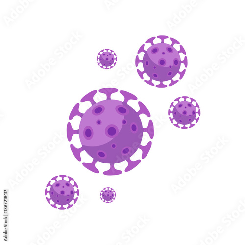 Viruses, germs and bacteria, microorganism types. Illness or disease microscopic cells and infection, microbes and antibodies. Dangerous pathogen, microbiology. Vector illustration