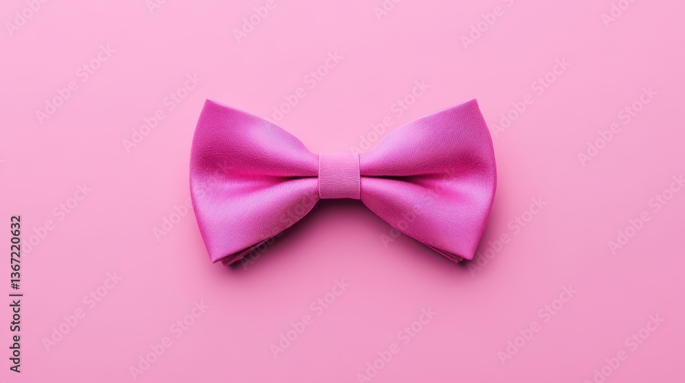 Pink satin bow tie is displayed on a matching pink background. Use for invitations, parties, or to show support for cancer awareness. Pink satin bow tie is displayed on a matching pink background. Use for invitations, parties, or to show support for cancer awareness.