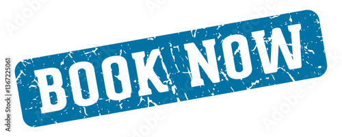 book now rectangular sign. book now stamp
