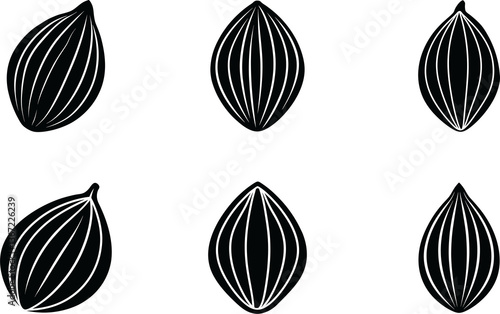 Almond silhouette vector