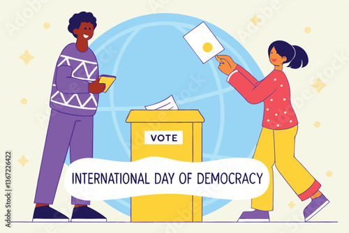 Hand Casting Ballot Into Vote Box - Election Voting Process with Checked Ballots and Paper Voting Forms