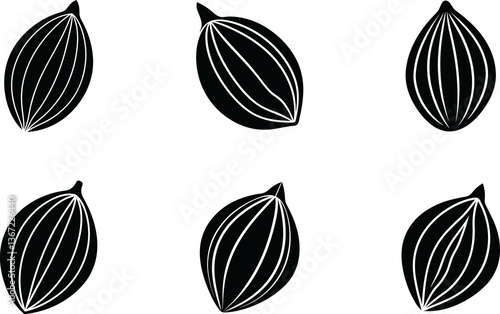 Almond silhouette vector