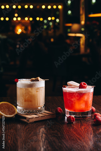 Whiskey sour cocktails old fashioned glass