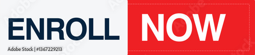 Enroll Now Badge text sign offer tag banner cash price sale register label