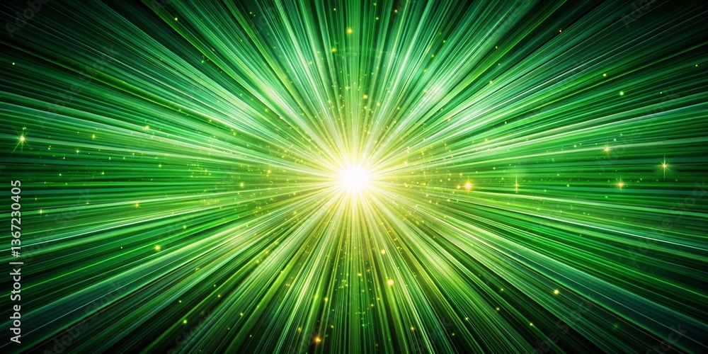 Naklejka premium Abstract Paris Green Sunburst Macro Photography, Retro Radial Light Beams Background