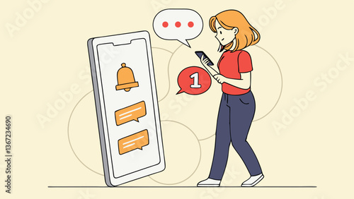 Receiving Mobile Notifications, Alerts, and Messages on Smartphone – Mobile Communication and Notification System Concept
